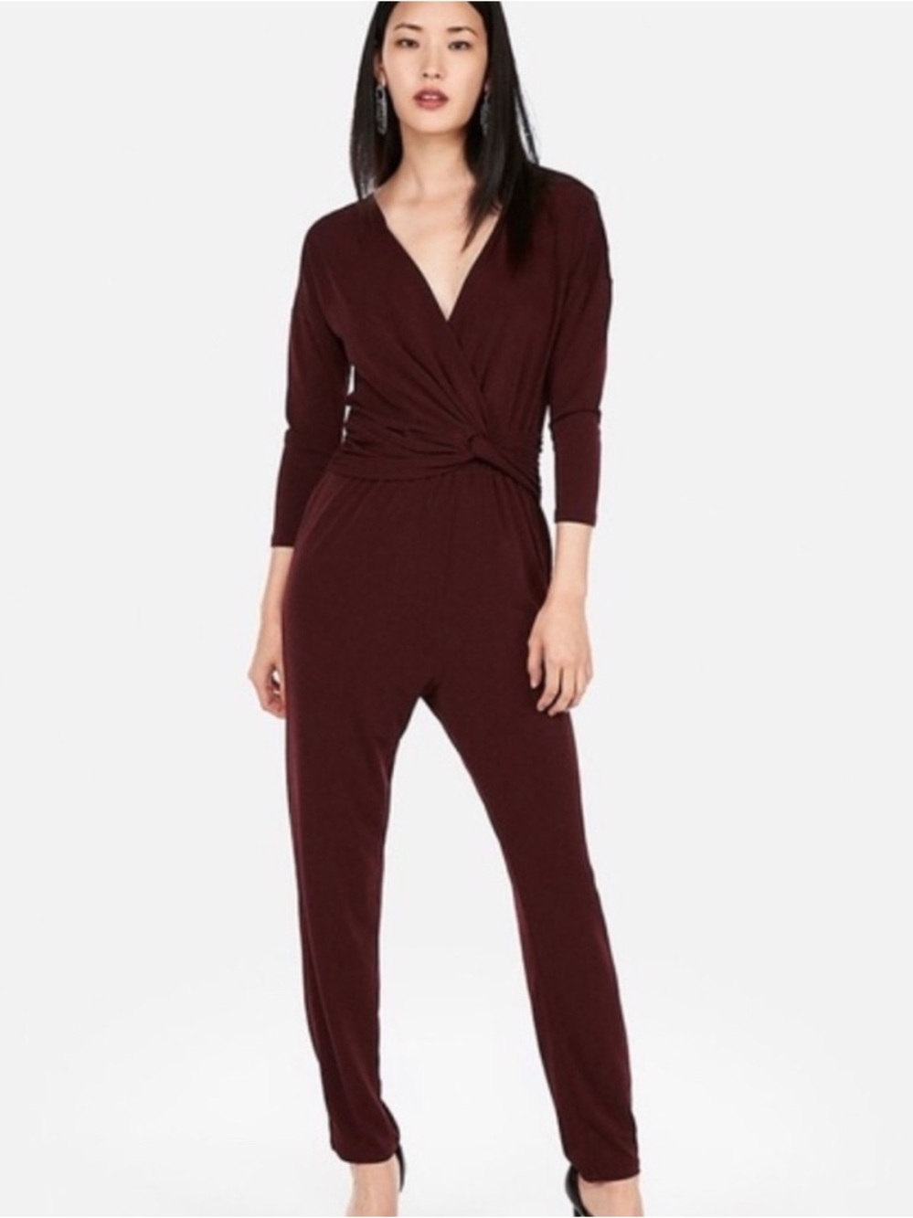 NWOT Express Twist-Front Long Sleeve Jumpsuit XS